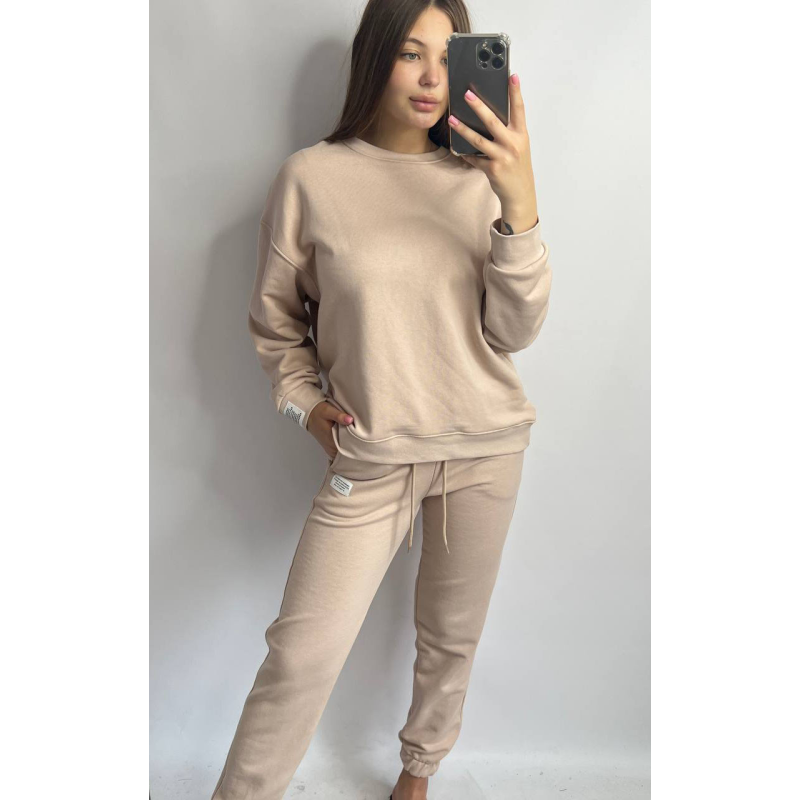 Костюм спортивний жіночий трикотажний Бежевий, XL/XXL