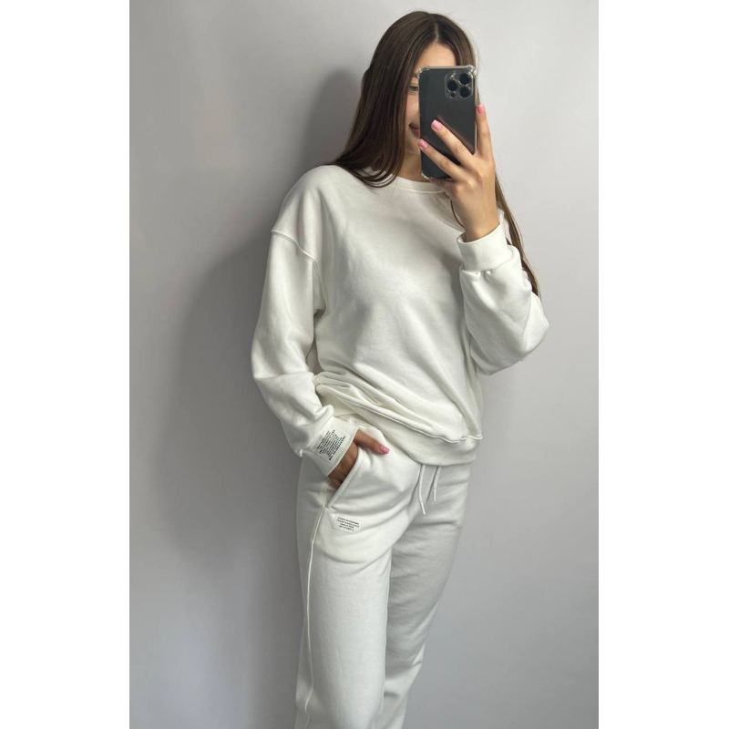 Костюм спортивний жіночий трикотажний Молочний, M/L