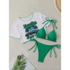 Купальник жіночий трійка з топом, роздільний M/L