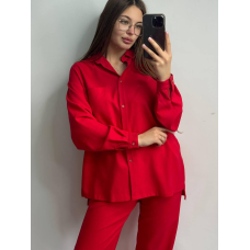 Костюм жіночий літній з льону  Синій, 46/48