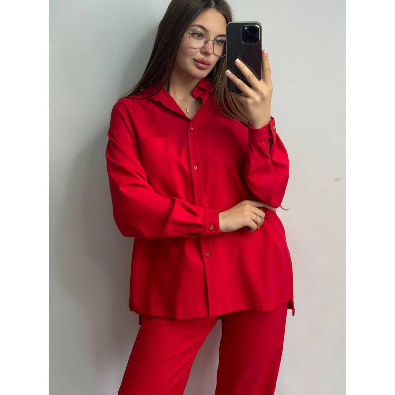 Костюм жіночий літній з льону Синій, 46/48 Костюм жіночий літній з льону Синій, 46/48