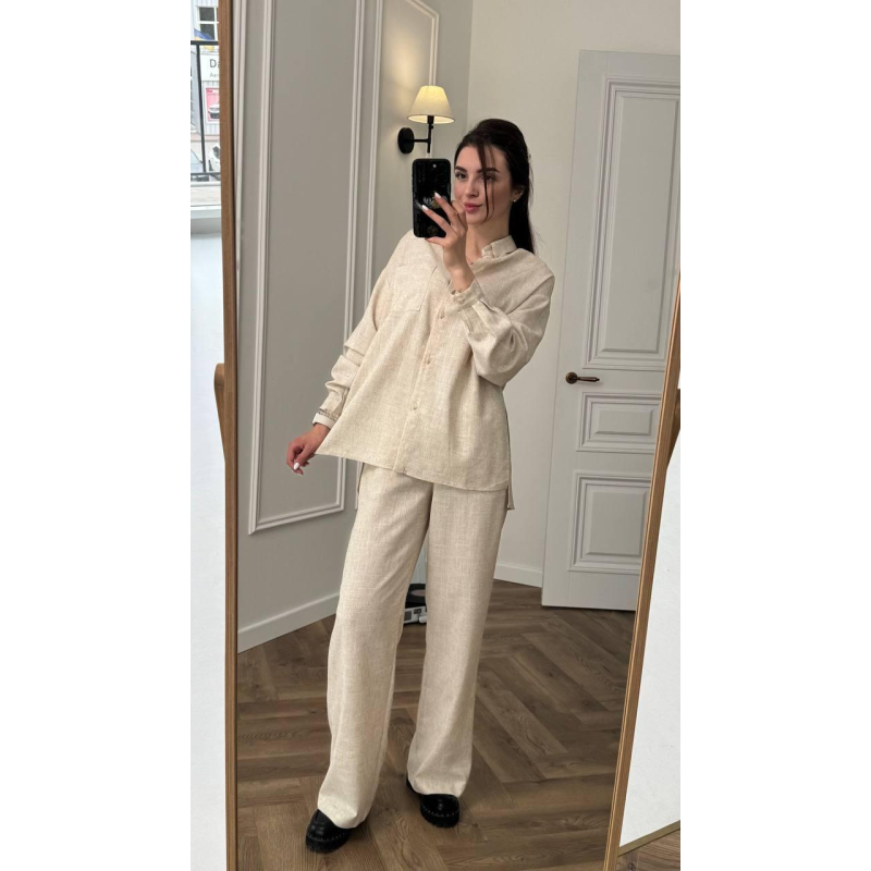 Костюм жіночий літній льон Пісок, 46/48