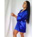 Халат жіночий шовковий під пояс довжина 90см  Електрик 42/44
