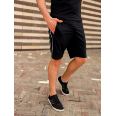 Шорти чоловічі трикотажні з кантом Чорний M