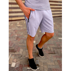 Шорти чоловічі трикотажні з кантом Сірий, L
