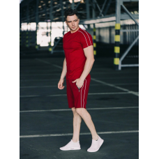 Шорти чоловічі трикотажні з кантом Бордо, M