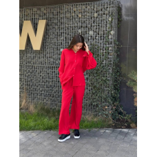 Костюм-трійка жіночий літній з шортами і брюками Червоний, XL-XXL