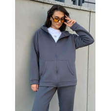 Зип худі жіноче оверсайз Графіт, 50/52