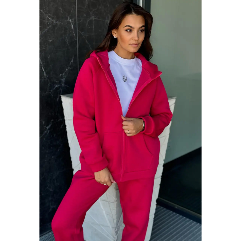Зип худі жіноче оверсайз Малина, 42/44