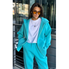 Зип худі жіноче оверсайз  Бірюза, 42/44