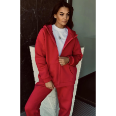 Зип худі жіноче оверсайз  Червоний, 42/44