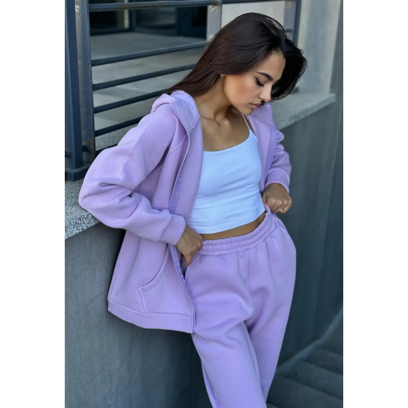 Зип худі жіноче оверсайз  Бузок, 42/44