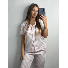 Жіноча піжама сатин Малиновий XS-S