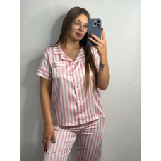 Жіноча піжама сатин Малиновий XS-S
