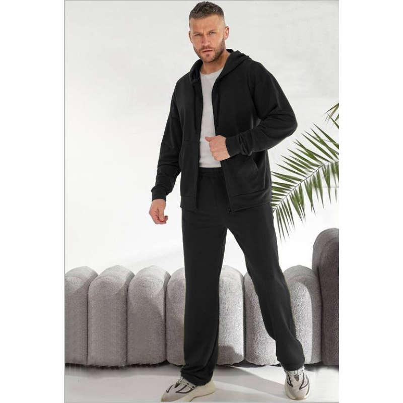 Теплий костюм чоловічий на змійці Чорний, 46/48