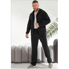 Теплий костюм чоловічий на змійці Чорний, 50/52