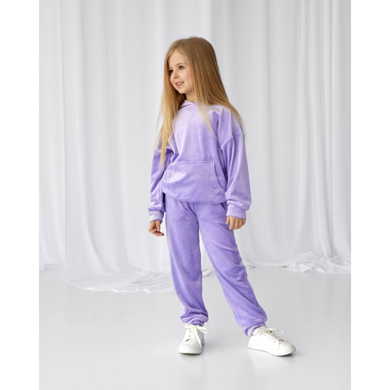 Дитячий велюровий костюм “Кенгару“ Лаванда, 110-116