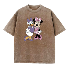 Футболка оверсайз вінтаж із принтом Дейзі+Мінні, Бежевий