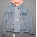 Джинсова куртка жіноча оверсайз з капюшоном, р.42-46