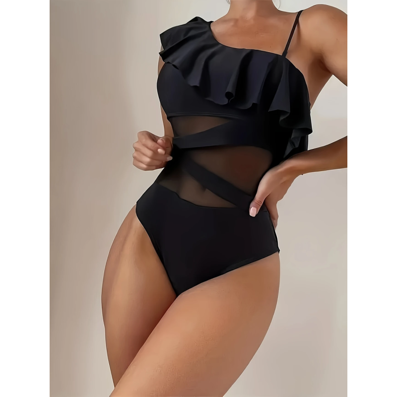 Купальник жіночий суцільний Чорний, XL