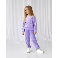 Дитячий велюровий костюм “Кенгару“, зріст 134-140, Лаванда