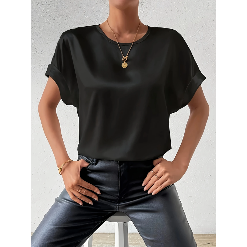 Жіноча футболка з шовку Чорний S