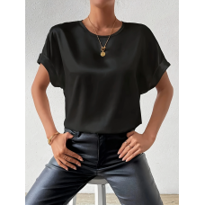 Жіноча футболка з шовку Чорний L