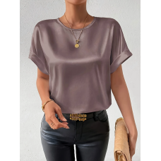 Жіноча футболка з шовку Кавовий XL