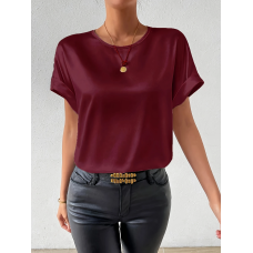 Жіноча футболка з шовку Бордовий 2XL