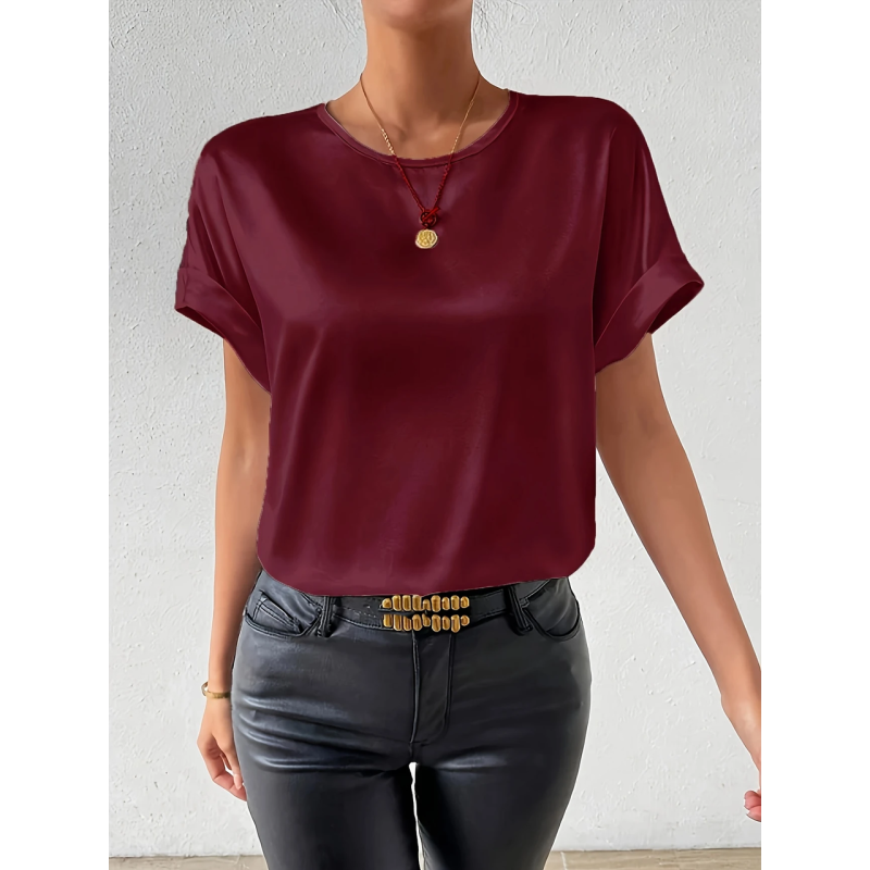 Жіноча футболка з шовку Бордовий 2XL