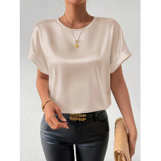 Жіноча футболка з шовку Бежевий L