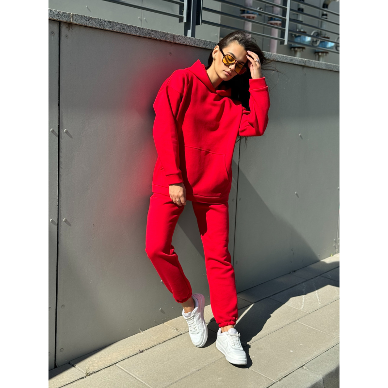 Теплий костюм жіночий, Червоний, M/L
