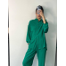 Костюм-трійка жіночий літній, креп-жатка Зелений, XL