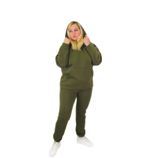 Жіночий спортивний теплий костюм на флісі, батал Хакі, 4XL/5XL