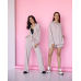 Костюм-трійка жіночий літній, креп-жатка Пудра, L