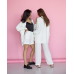 Костюм-трійка жіночий літній, креп-жатка Молочний, XS