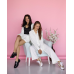Костюм-трійка жіночий літній, креп-жатка Молочний, S