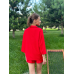 Жіночій костюм з шортами, Червоний, M