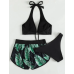 Купальник жіночий роздільний трійка Зеленый S