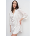 Жіноча нічна сорочка подовжена шовкова. Айворі, S