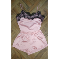 Шовкова піжама жіноча, Пудра, XL