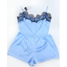 Шовкова піжама жіноча, Блакитний, L