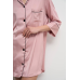 Жіноча нічна сорочка подовжена шовкова. Пудровий, XL