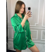 Жіноча нічна сорочка подовжена шовкова. Зелений, XL