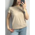 Базова футболка жіноча подовжена Бежевий, XL