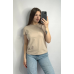 Базова футболка жіноча подовжена Бежевий, XXL