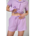 Мусліновий комплект жіночий шорти та сорочка  лавандовий M