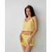 Жіноча чарівна піжама майка з шортами жовтий S