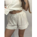 Муслінова жіноча піжама з шортами Молочна L