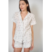 Жіноча піжама з шортами муслінова Молочна кульбаби M